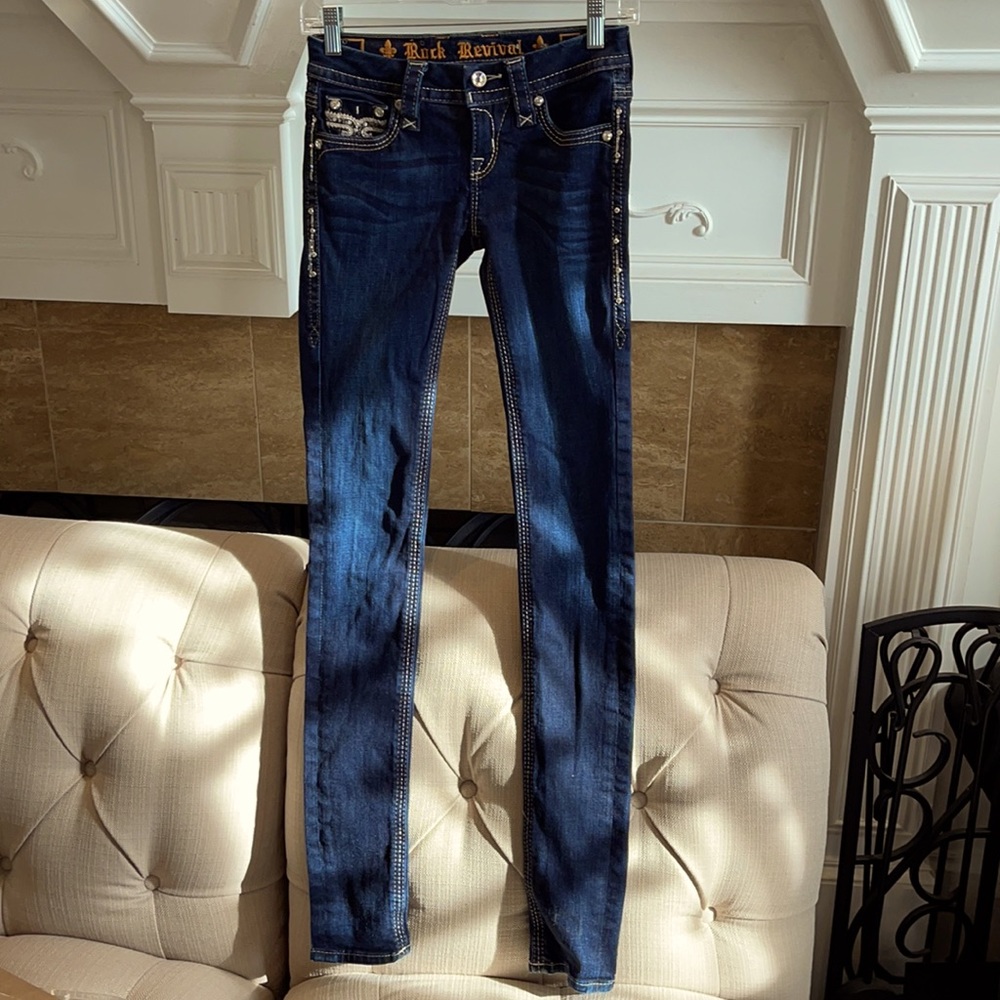 Z:Rock Revival Betty Embellished Dark Skinny Jeans